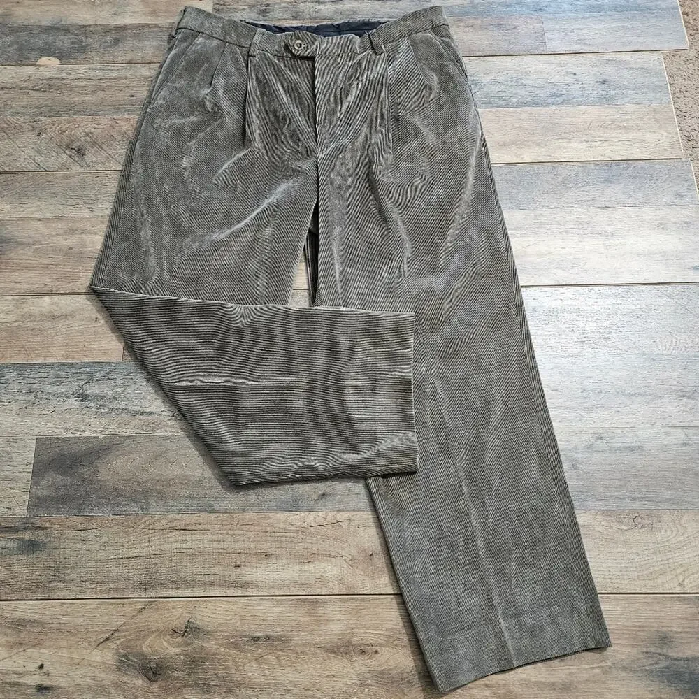 TravelSmith Tan Corderoy Mens Pleated Pants‎ 35